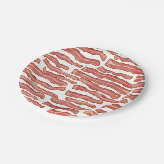 Crispy Bacon Patterned Papieren Bordje (Gekanteld)
