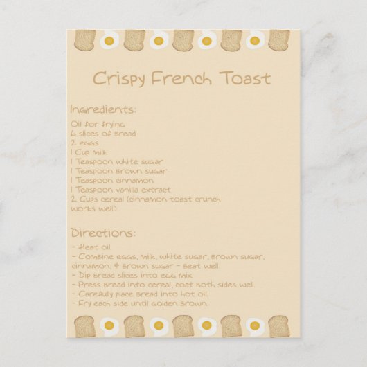Crispy French Toast Briefkaart (Voorkant)