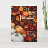 Crispy Leaves Bijbel Psalm 100:4 Gelukkig Thanksgi Kaart (Voorkant)