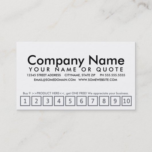 Crispy Texture Loyaliteit Programma Klantenkaartje (Voorkant)