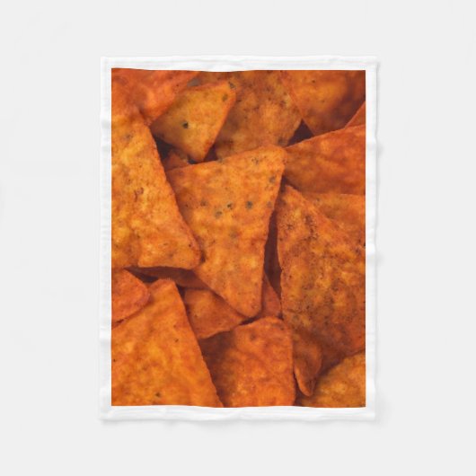 Crispy Tortilla Nacho Chips Fotografie Dekbed Fleece Deken (Voorkant)