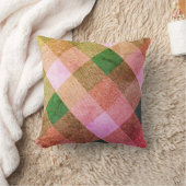 Criss Cross Diamond Plaid Groen Roze Kussen (Deken)