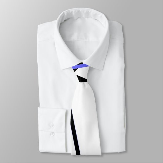 Criss Crossed Blue en Black Stripes op White Stropdas (Gebonden)