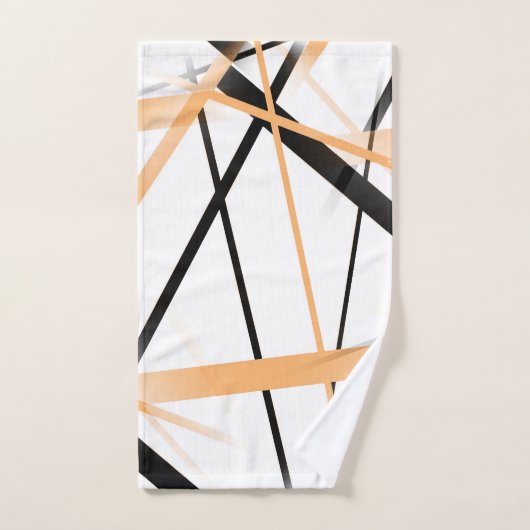 Criss Crossed Tangerine en Black Stripes op White Bad Handdoek (Handdoek)