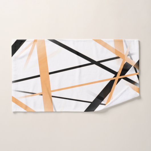 Criss Crossed Tangerine en Black Stripes op White Bad Handdoek (Handdoek)