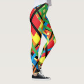 Crisscross Stripes Abstracte patroonLeggings Leggings (Rechts)