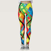 Crisscross Stripes Abstracte patroonLeggings Leggings (Voorkant)