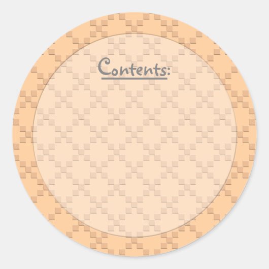 CrissCross Texture U Kies kleur/voedselopslagetike Ronde Sticker (Voorkant)