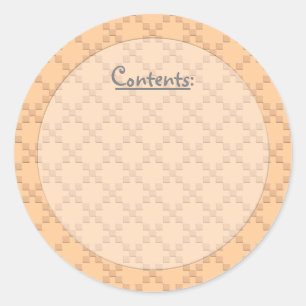 CrissCross Texture U Kies kleur/voedselopslagetike Ronde Sticker