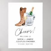 CRISTAL Boots and Bubble Couples Shower Sign Poster (Voorkant)