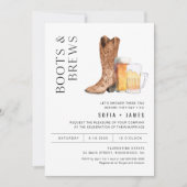 CRISTAL Boots & Brews Couples Shower Invitation Kaart (Voorkant)
