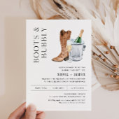CRISTAL Boots & Bubble Couples Shower Invitation Kaart