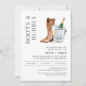 CRISTAL Boots & Bubble Couples Shower Invitation Kaart (Voorkant)