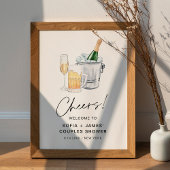 CRISTAL Bubbles and Brews Couples Shower Sign Poster