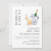 CRISTAL Bubbles & Brews Koppels Douche Uitnodiging (Voorkant)