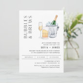 CRISTAL Bubbles & Brews Koppels Douche Uitnodiging (Staand voorkant)