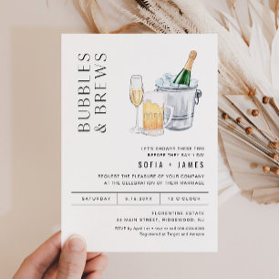 CRISTAL Bubbles & Brews Koppels Douche Uitnodiging