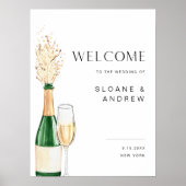 CRISTAL Champagne Bubble Wedding Welcome 18x24 Poster (Voorkant)