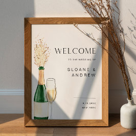 CRISTAL Champagne Bubble Wedding Welcome 18x24 Poster