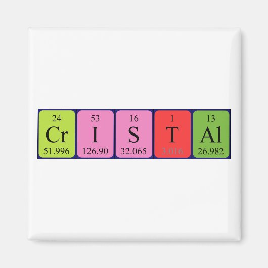 Cristal periodiek table name magnet (Voorkant)
