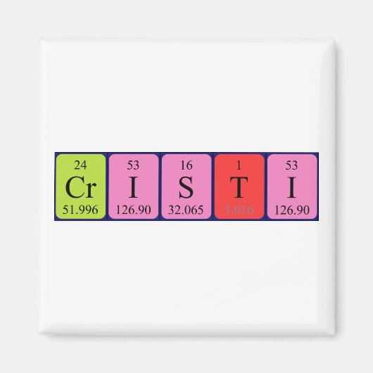 Cristi periodieke lijstnaam magnet (Voorkant)