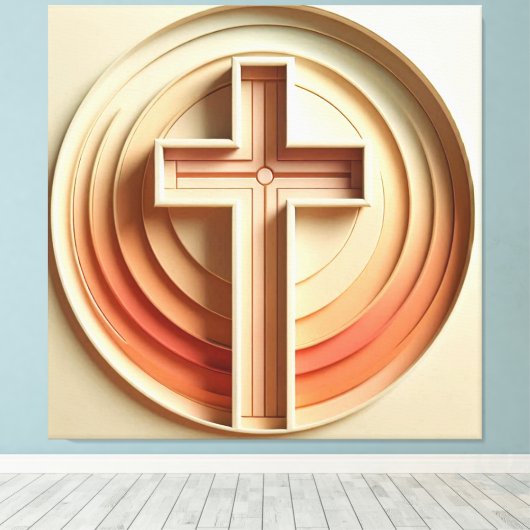 Cristian Cross Canvas Afdruk (Insitu (Houten vloer))