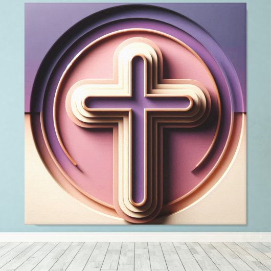 Cristian Cross Canvas Afdruk (Insitu (Houten vloer))