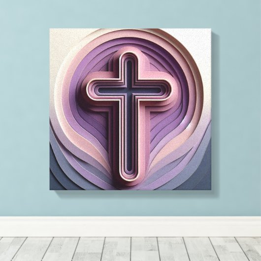 Cristian Cross Canvas Afdruk (Insitu (Houten vloer))