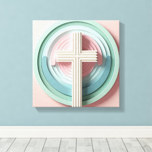 Cristian Cross Canvas Afdruk (Insitu (Houten vloer))