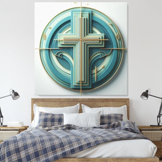 Cristian Cross Canvas Afdruk (Insitu (Slaapkamer))
