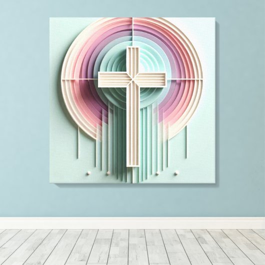 Cristian Cross Canvas Afdruk (Insitu (Houten vloer))