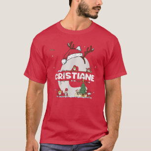 Cristiane Kerstmis met Cristiane Name voor grappig T-shirt