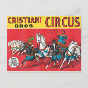 Cristiani Brothers Circus Poster Briefkaart