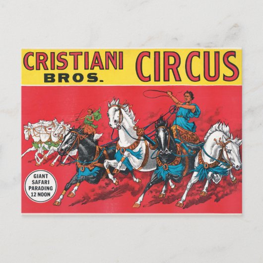  Cristiani Brothers Circus Poster Briefkaart (Voorkant)