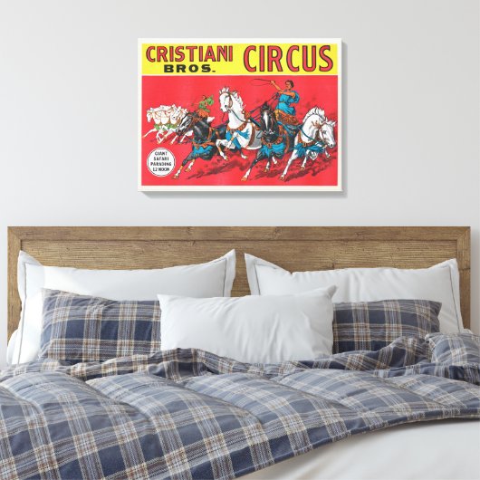  Cristiani Brothers Circus Poster Canvas Afdruk (Insitu (Slaapkamer))
