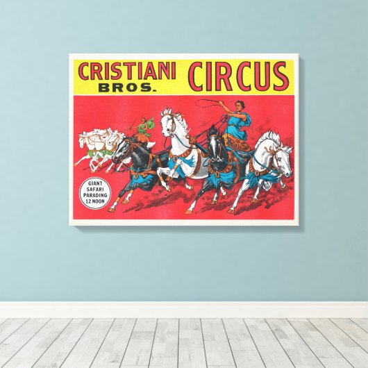  Cristiani Brothers Circus Poster Canvas Afdruk (Insitu (Houten vloer))