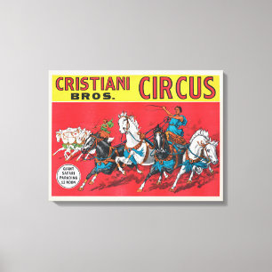  Cristiani Brothers Circus Poster Canvas Afdruk