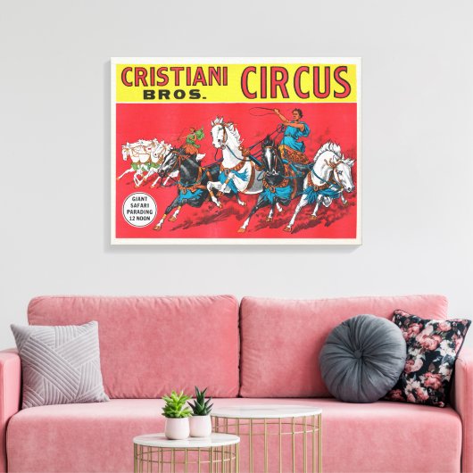 Cristiani Brothers Circus Poster Canvas Afdruk (Insitu (Woonkamer))