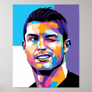 Cristiano Ronaldo in WPAP-stijl Wall Art Poster