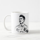 Cristiano Ronaldo Schets Art Mok – Zwart en Wit (Links)