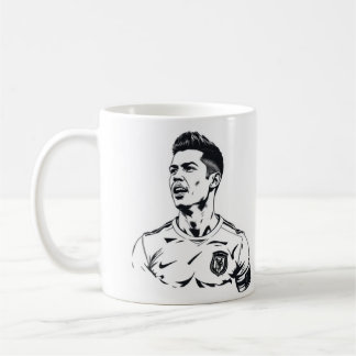Cristiano Ronaldo Schets Art Mok – Zwart en Wit