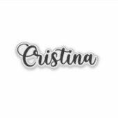 Cristina Naam - Handgeschreven kalligrafie Sticker (Voorkant)
