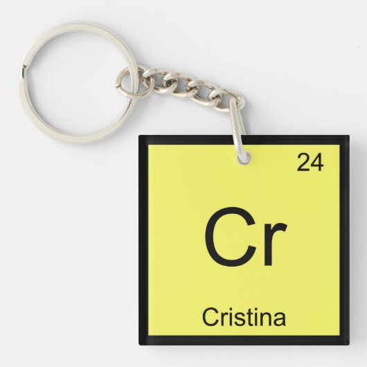 Cristina Name Chemistry Element Periodic Table Sleutelhanger (voorkant)