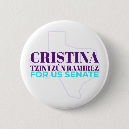 Cristina tzintzún Ramirez voor de Amerikaanse Sena Ronde Button 5,7 Cm (Voorkant)