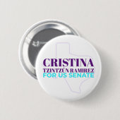 Cristina tzintzún Ramirez voor de Amerikaanse Sena Ronde Button 5,7 Cm (Voorkant /achterkant)