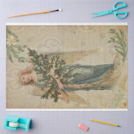 Cristmas  Angel met kerstboom Tissuepapier (Craft)