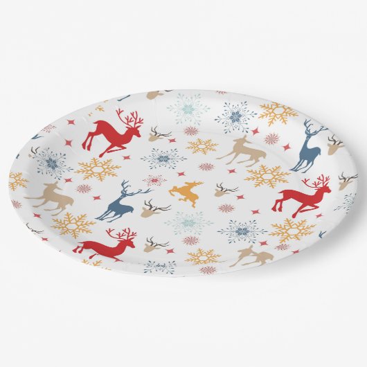 Cristmas Deers Pattern-Bord Papieren Bordje (Gekanteld)