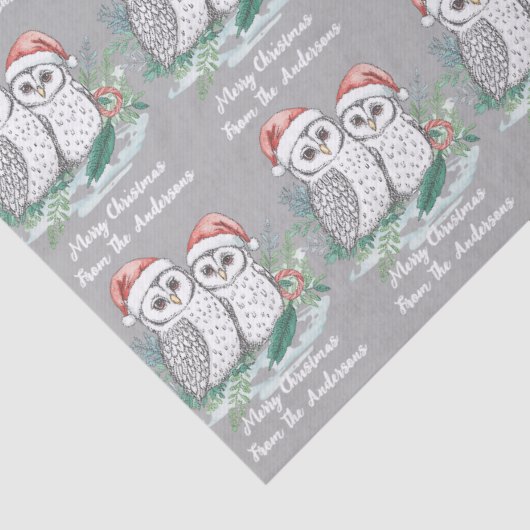 Cristmas Owl Tissue Paper Tissuepapier (Detail)