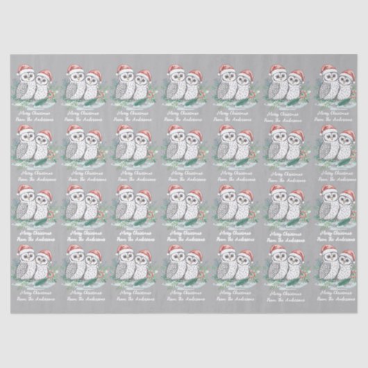 Cristmas Owl Tissue Paper Tissuepapier (Voorkant)
