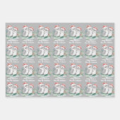 Cristmas Owl Wrapping Paper Flat Sheet Set of 3 (Voorkant 2)
